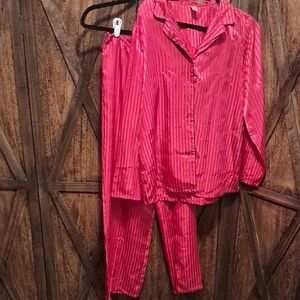Chic Red Striped Pajama Set